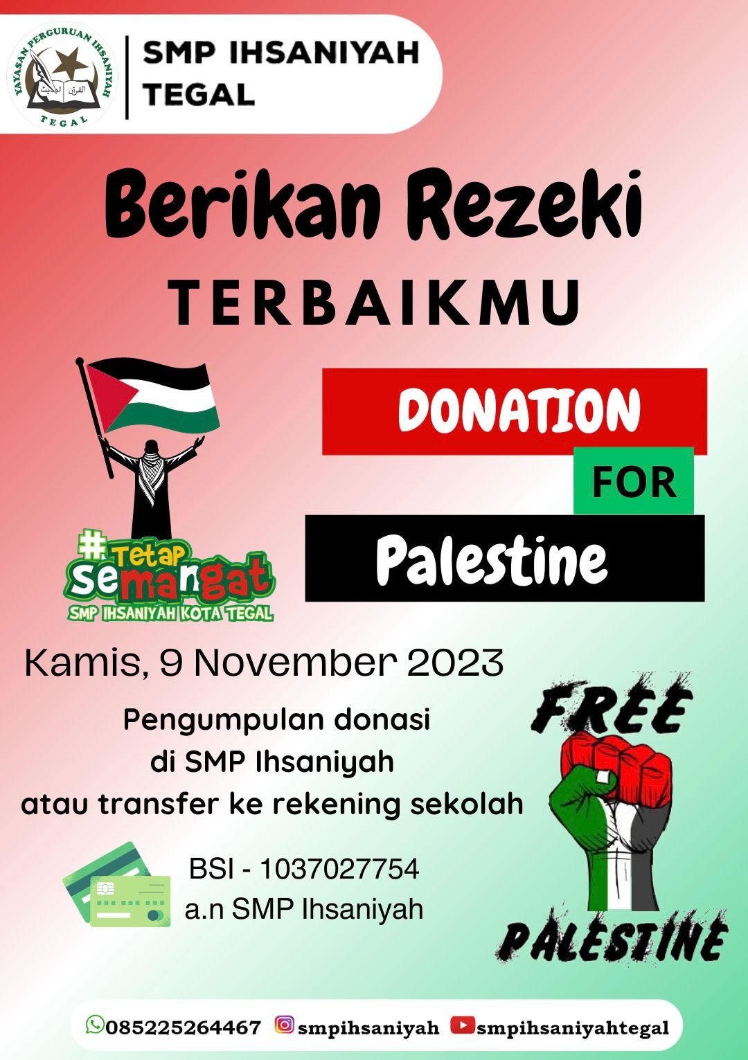 SMP Ihsaniyah Tegal Galang Donasi untuk Palestina